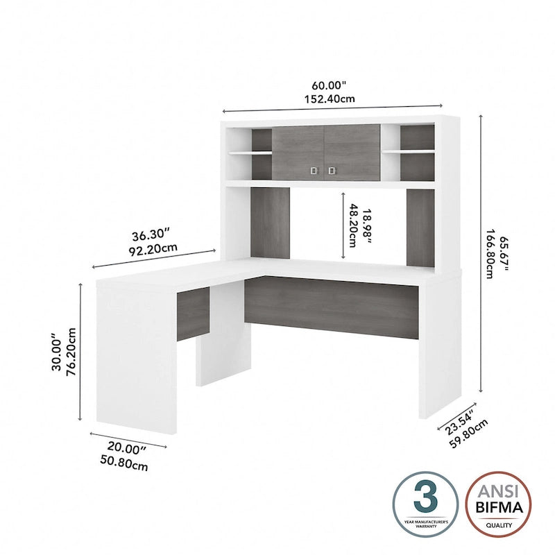 Echo L Shaped Desk with Hutch by Bush Business Furniture