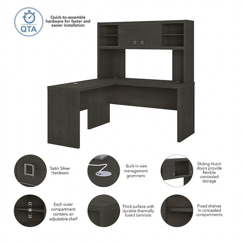 Echo L Shaped Desk with Hutch by Bush Business Furniture