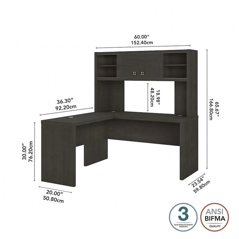 Echo L Shaped Desk with Hutch by Bush Business Furniture