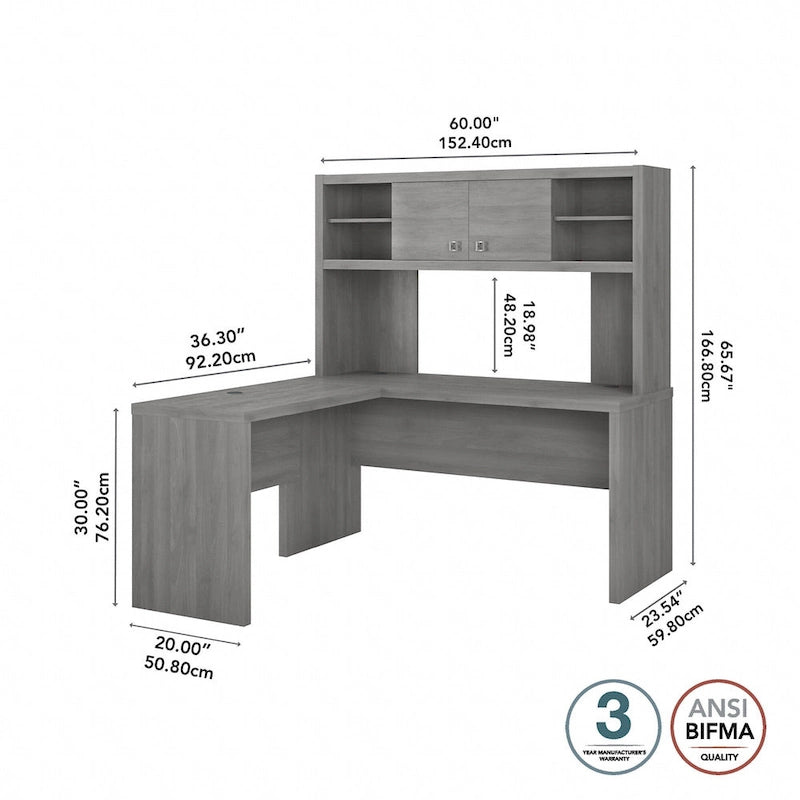Echo L Shaped Desk with Hutch by Bush Business Furniture