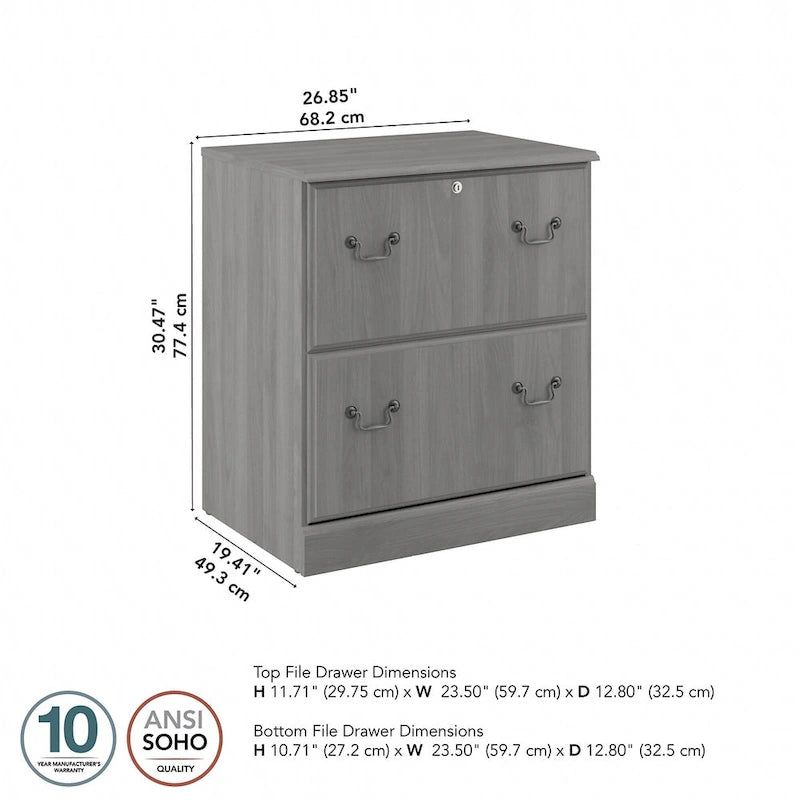 Bush Furniture Saratoga Lateral File Cabinet in Harvest Cherry