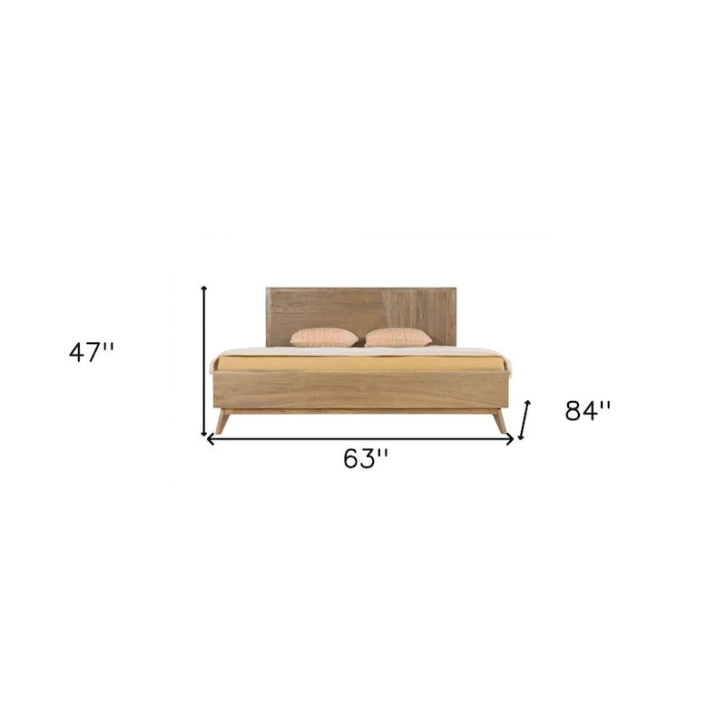 HomeRoots Natural Wood Queen Bed Frame