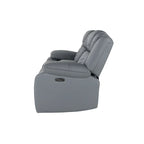 75 Light Gray Faux Leather Power Reclining Loveseat With Storage