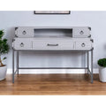 54 Gray Wood Writing Desk With Five Drawers