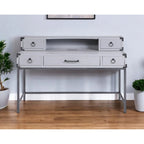 54 Gray Wood Writing Desk With Five Drawers
