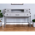 54 Gray Wood Writing Desk With Five Drawers