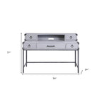 54 Gray Wood Writing Desk With Five Drawers