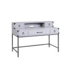 54 Gray Wood Writing Desk With Five Drawers