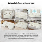 109.45 Chenille Upholstered U-Shaped Modular Sectional Sofa with Double-Layer Cushions, DIY Combination