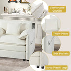 109.45 Chenille Upholstered U-Shaped Modular Sectional Sofa with Double-Layer Cushions, DIY Combination