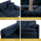 109.45 Chenille Upholstered U-Shaped Modular Sectional Sofa with Double-Layer Cushions, DIY Combination