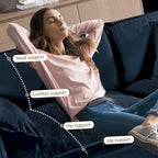 109.45 Chenille Upholstered U-Shaped Modular Sectional Sofa with Double-Layer Cushions, DIY Combination