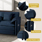 109.45 Chenille Upholstered U-Shaped Modular Sectional Sofa with Double-Layer Cushions, DIY Combination