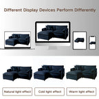 109.45 Chenille Upholstered U-Shaped Modular Sectional Sofa with Double-Layer Cushions, DIY Combination