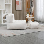 Modern Adult Lounge Chair with High Density Memory Foam and 1 Ottoman for Home Bedroom and Reading Room