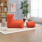 Modern Adult Lounge Chair with High Density Memory Foam and 1 Ottoman for Home Bedroom and Reading Room