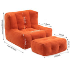 Modern Adult Lounge Chair with High Density Memory Foam and 1 Ottoman for Home Bedroom and Reading Room
