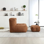Modern Adult Lounge Chair with High Density Memory Foam and 1 Ottoman for Home Bedroom and Reading Room