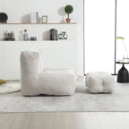 Modern Adult Lounge Chair with High Density Memory Foam and 1 Ottoman for Home Bedroom and Reading Room