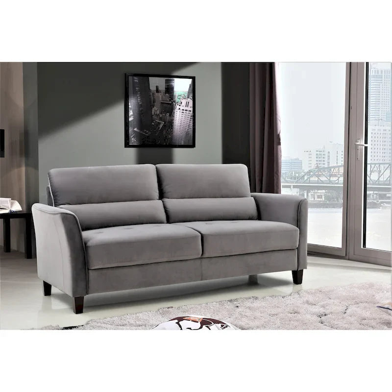 77.95 Mid Century Modern Upholstered Sloped Arms Living Room Sofa