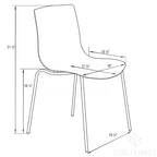 Astor Acrylic Dining Chair with Chrome Legs Modern Accent Side Chair Water Ripple Design Seats
