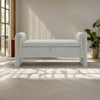 Christopher Knight Home - Athena Modern Teddy Fabric Bed-End Storage Bench with Arms