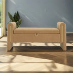 Christopher Knight Home - Athena Modern Teddy Fabric Bed-End Storage Bench with Arms
