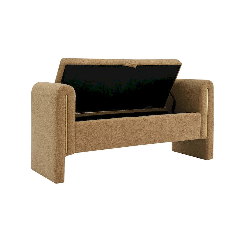 Christopher Knight Home - Athena Modern Teddy Fabric Bed-End Storage Bench with Arms