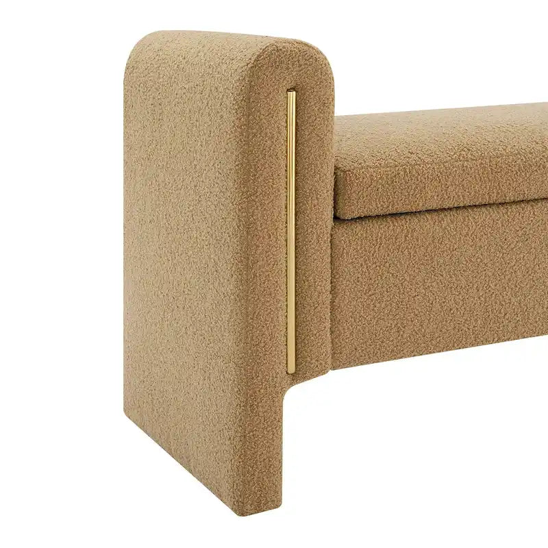 Christopher Knight Home - Athena Modern Teddy Fabric Bed-End Storage Bench with Arms