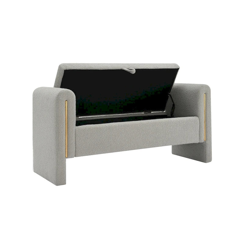 Christopher Knight Home - Athena Modern Teddy Fabric Bed-End Storage Bench with Arms
