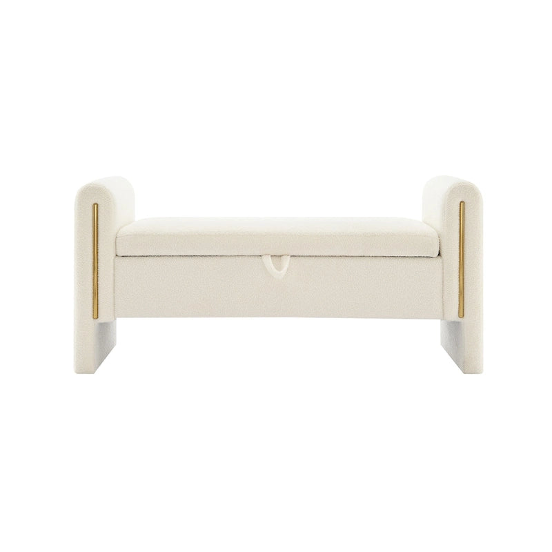 Christopher Knight Home - Athena Modern Teddy Fabric Bed-End Storage Bench with Arms