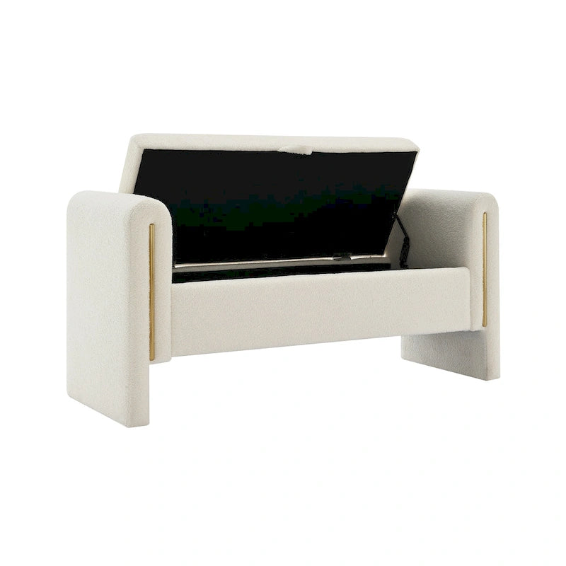 Christopher Knight Home - Athena Modern Teddy Fabric Bed-End Storage Bench with Arms
