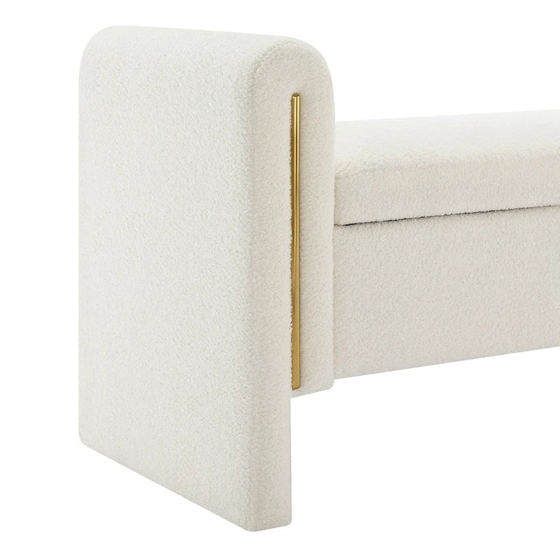 Christopher Knight Home - Athena Modern Teddy Fabric Bed-End Storage Bench with Arms