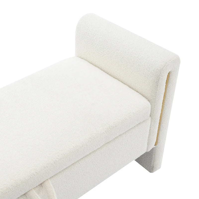 Christopher Knight Home - Athena Modern Teddy Fabric Bed-End Storage Bench with Arms