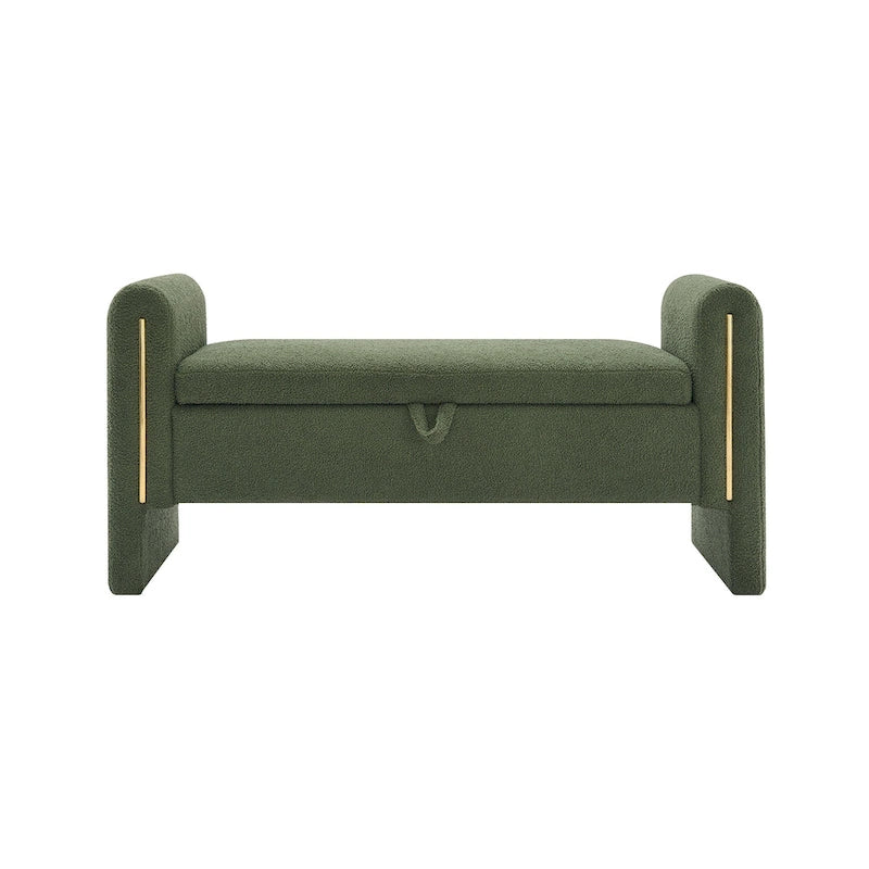 Christopher Knight Home - Athena Modern Teddy Fabric Bed-End Storage Bench with Arms