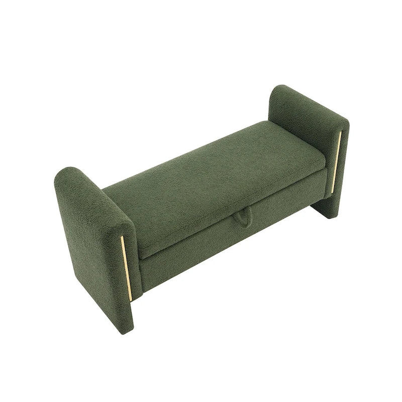 Christopher Knight Home - Athena Modern Teddy Fabric Bed-End Storage Bench with Arms