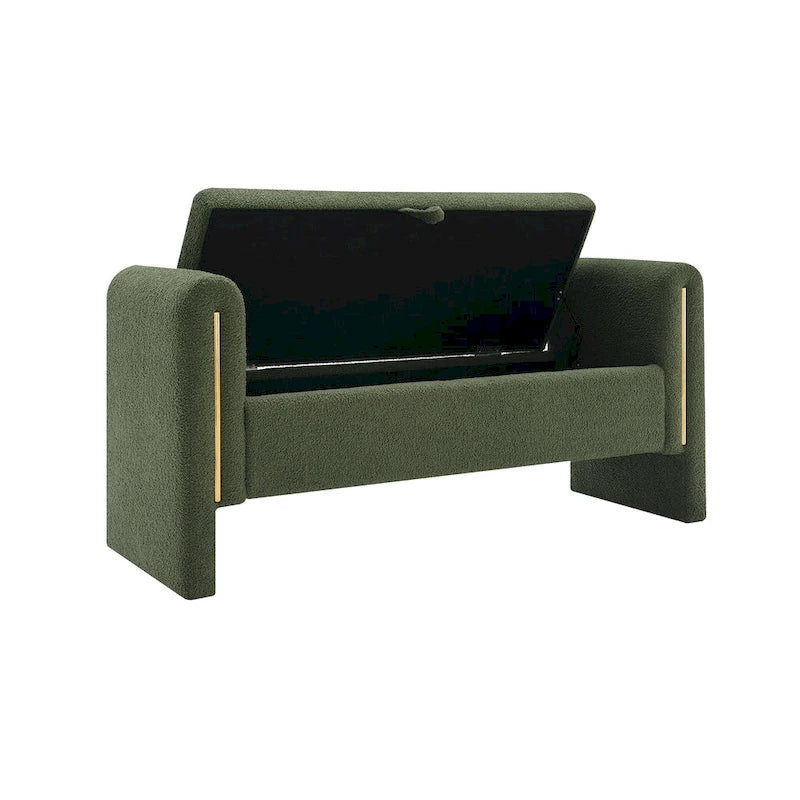 Christopher Knight Home - Athena Modern Teddy Fabric Bed-End Storage Bench with Arms