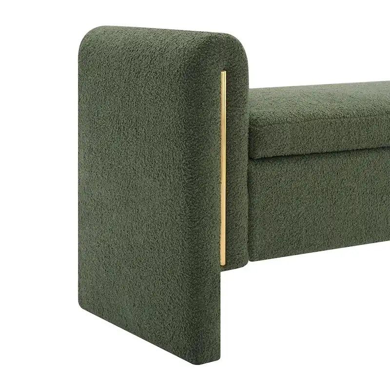 Christopher Knight Home - Athena Modern Teddy Fabric Bed-End Storage Bench with Arms