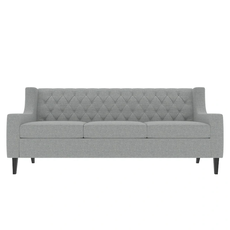 Naro Mid-Century Modern Fabric 3-Seater Sofa with Tufted Backrest by Christopher Knight Home