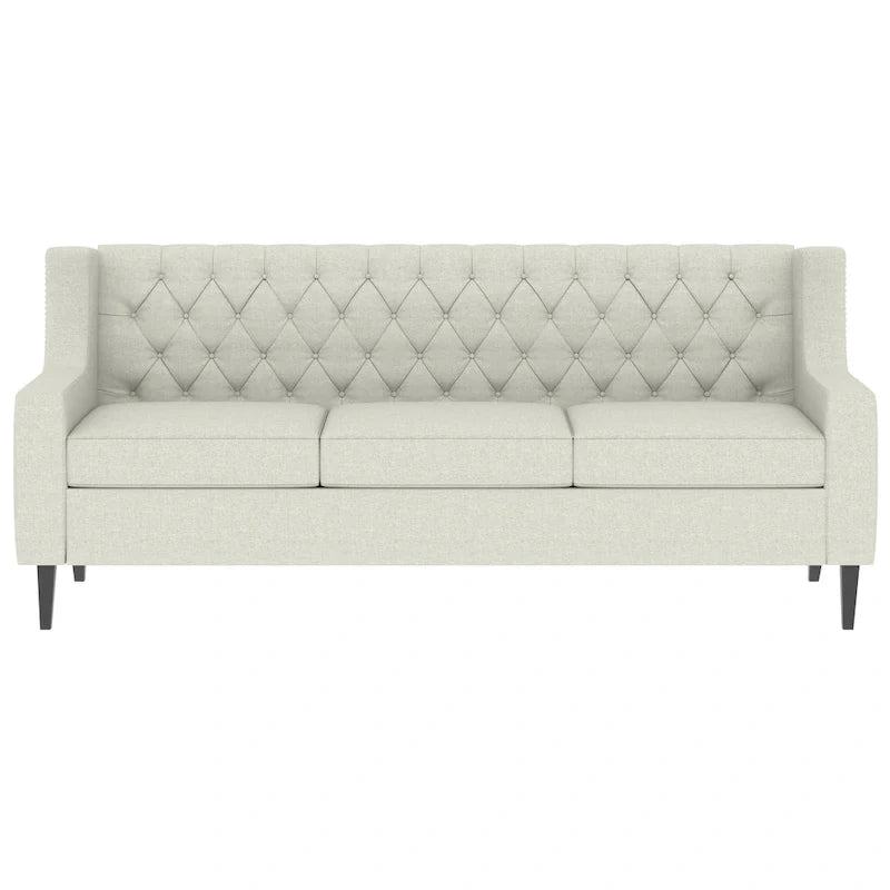 Naro Mid-Century Modern Fabric 3-Seater Sofa with Tufted Backrest by Christopher Knight Home