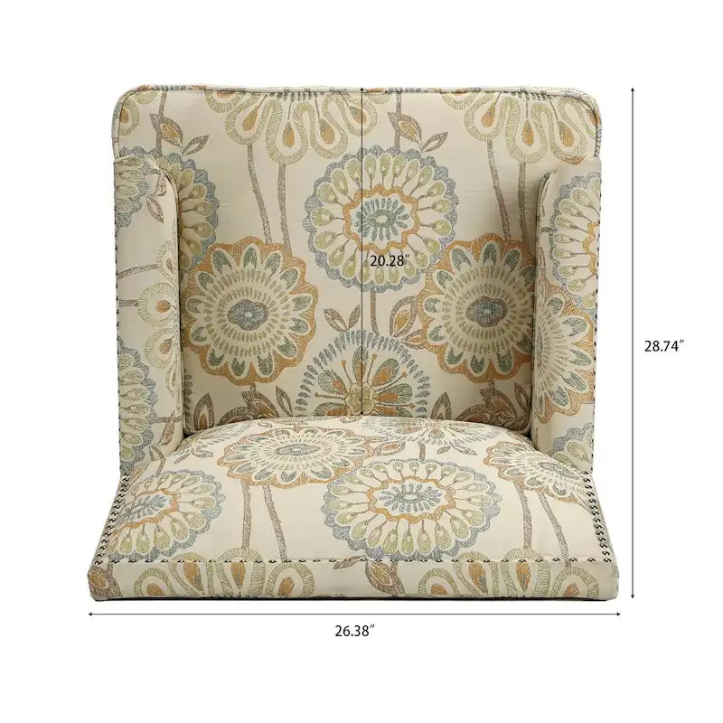 GDFStudio - Bella Modern Accent Chair for Living Room with Birch Legs and Comfortable Fabric Upholstery