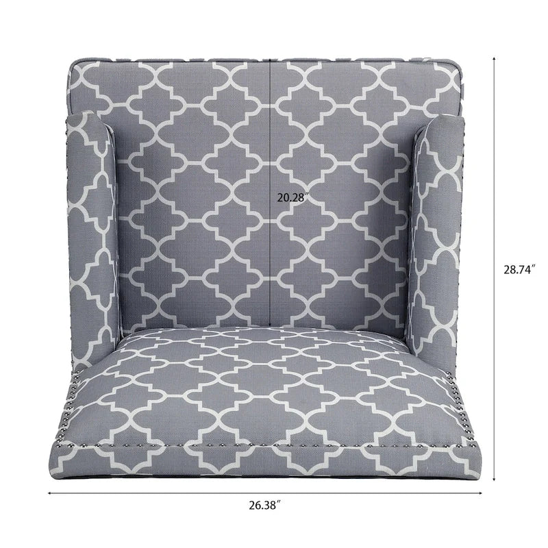 GDFStudio - Bella Modern Accent Chair for Living Room with Birch Legs and Comfortable Fabric Upholstery