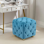 Modern Velvet Upholstered Square Tufted Ottoman by GDFStudio