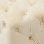 Modern Velvet Upholstered Square Tufted Ottoman by GDFStudio