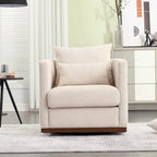 GDFStudio - Harper Chenille Swivel Barrel Chair with Sturdy Metal Base and Ergonomic Design