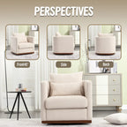 GDFStudio - Harper Chenille Swivel Barrel Chair with Sturdy Metal Base and Ergonomic Design