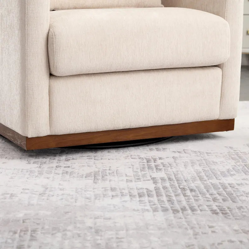 GDFStudio - Harper Chenille Swivel Barrel Chair with Sturdy Metal Base and Ergonomic Design