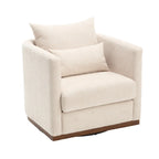 GDFStudio - Harper Chenille Swivel Barrel Chair with Sturdy Metal Base and Ergonomic Design