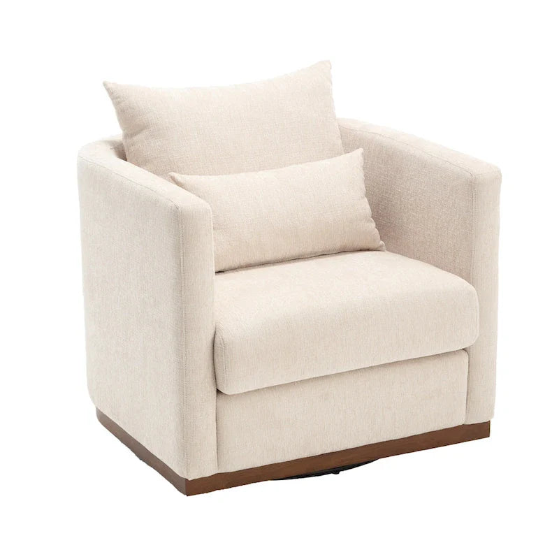 GDFStudio - Harper Chenille Swivel Barrel Chair with Sturdy Metal Base and Ergonomic Design