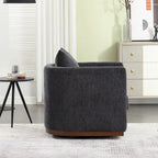 GDFStudio - Harper Chenille Swivel Barrel Chair with Sturdy Metal Base and Ergonomic Design